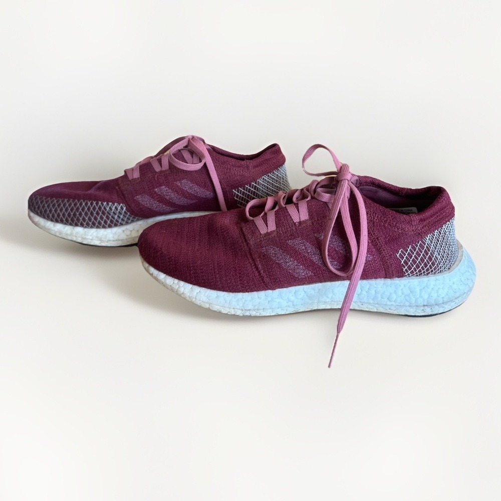 Adidas PureBoost 8.5 Go Trace Maroon Womens Shoes Running Yoga Workout Training